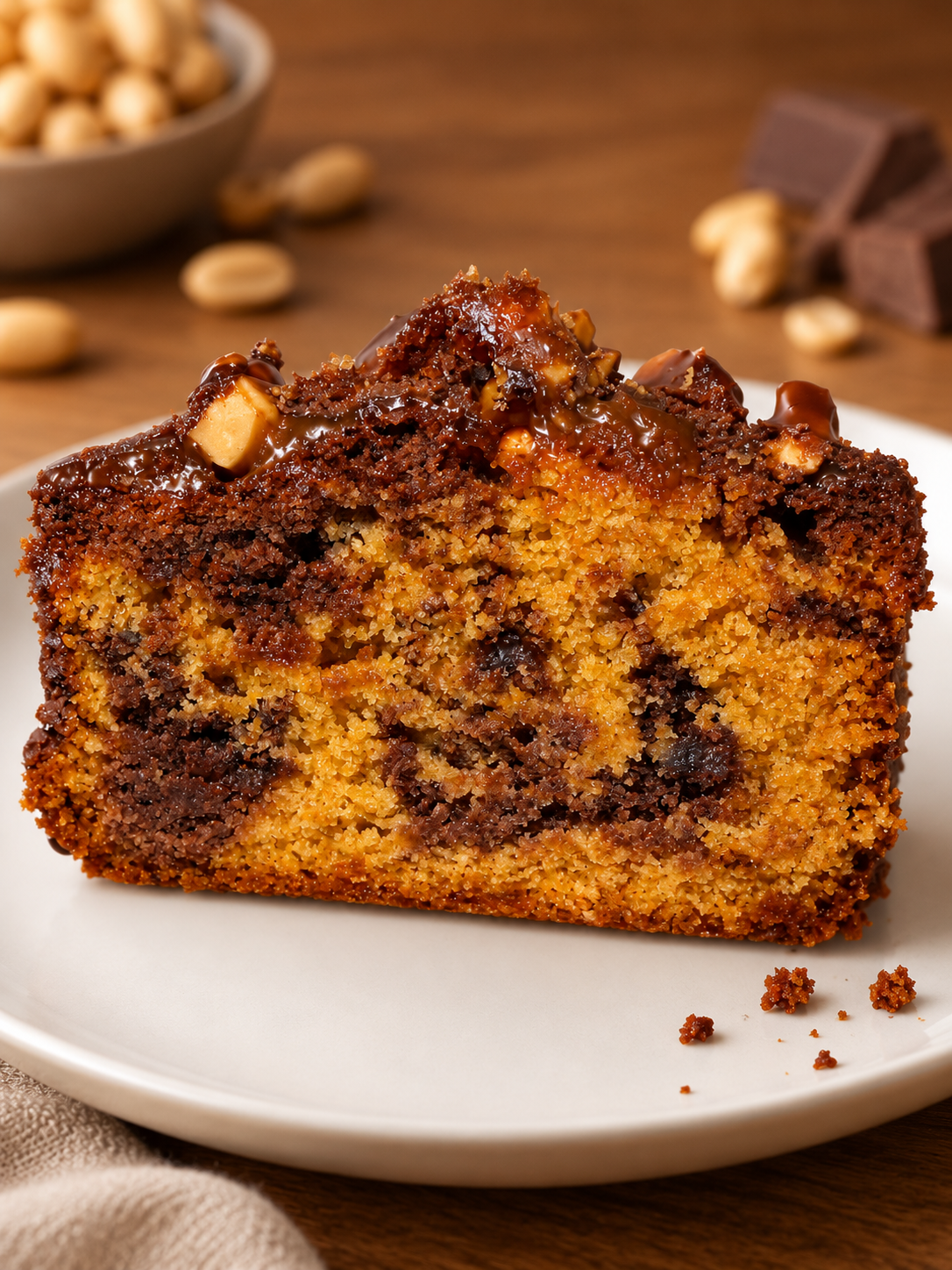 cake gourmand choco caramel cacahuète
