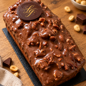 cake gourmand choco caramel cacahuète