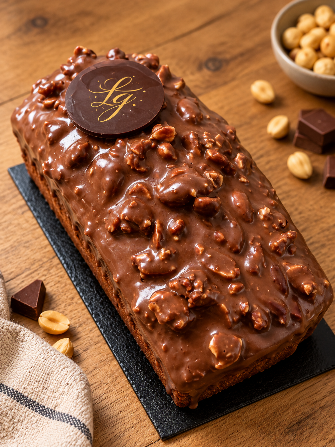 cake gourmand choco caramel cacahuète